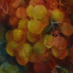 Grapes Ripening, watercolor on cold press paper
