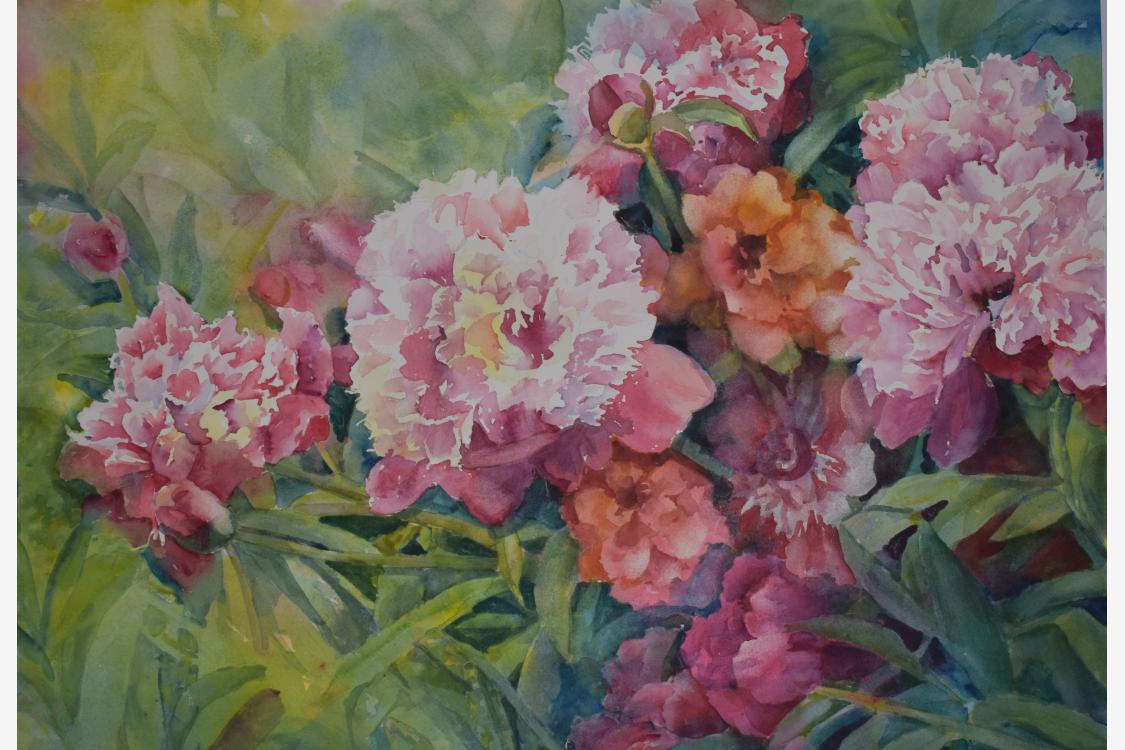 Garden Euphoria 17"x29" watercolor